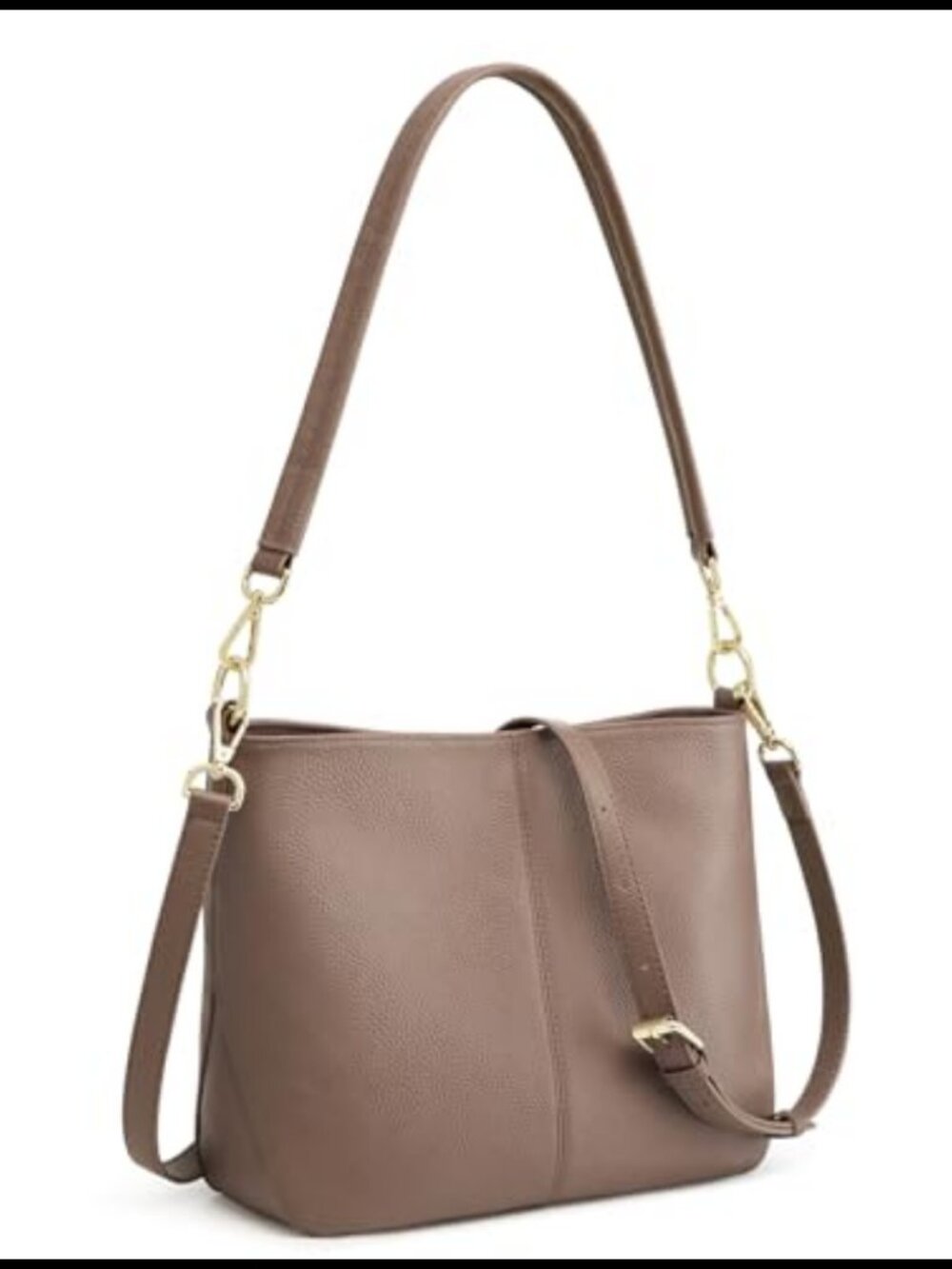 Kattee Top Grain Pebbled Cowhide Leather Crossbody Hobo Bag with 2 Straps